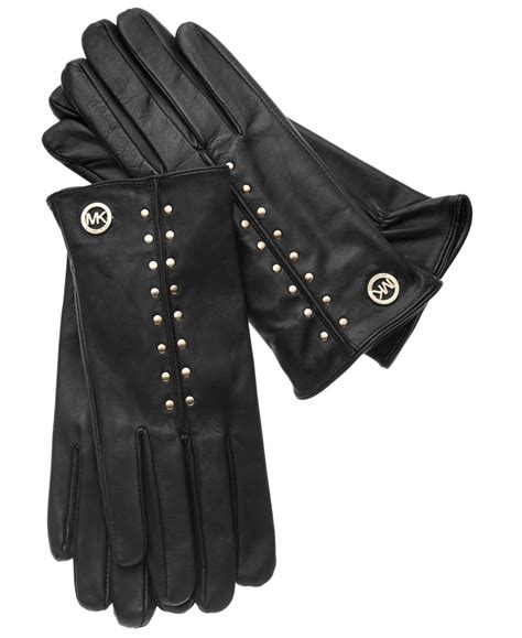 michael kors leather astor studded gloves|michael kors gloves for women.